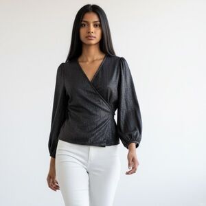 BANANA REPUBLIC ladies, sheer, long sleeve medium glittery top great condition.